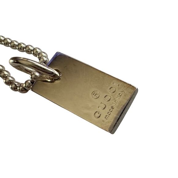 Gucci Silver Bar Logo Ball Chain Bracelet - Picture 7 of 12